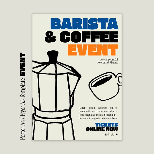 Kostenlose PSD flache design-kaffee-sogar-vorlage