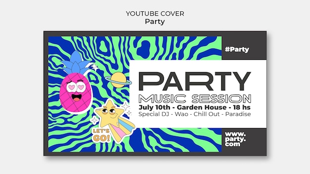 Kostenlose PSD flaches design-party-template-design