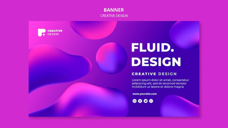 Kostenlose PSD fluid design banner vorlage