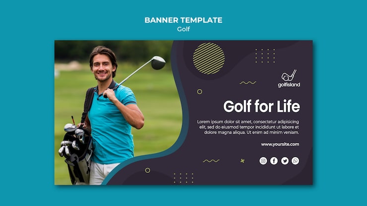 Kostenlose PSD golf für das leben banner vorlage design