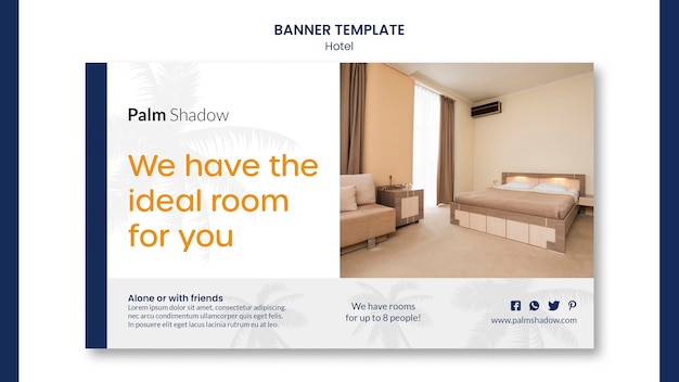Kostenlose PSD ideale hotelzimmer banner web vorlage