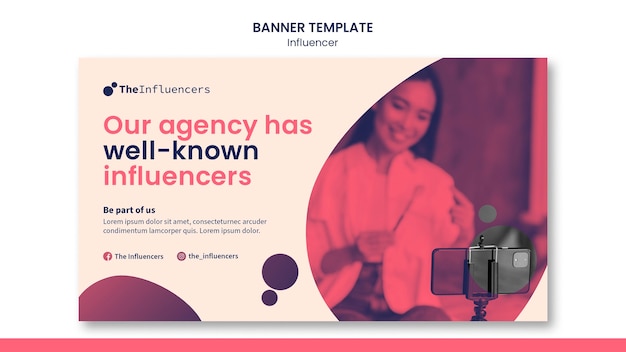 Kostenlose PSD influencer banner template design