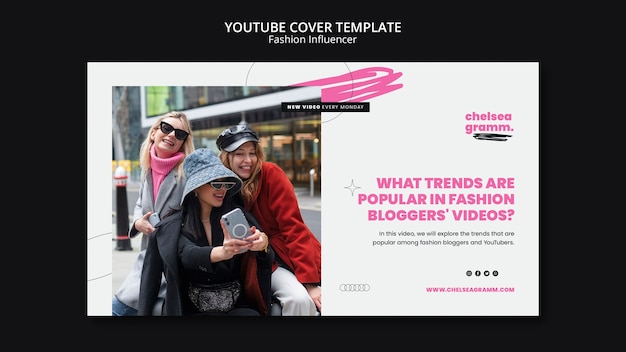 Kostenlose PSD influencer youtube thumbnail template design