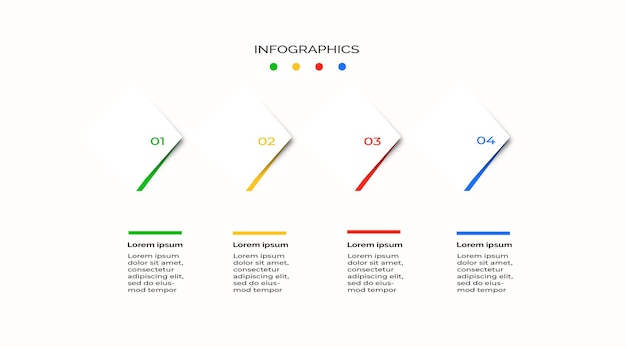 Kostenlose PSD infografik-pfeildesign mit 4 optionen oder schritten