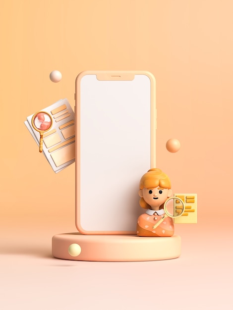 Kostenlose PSD jobsuch-app 3d-rendering