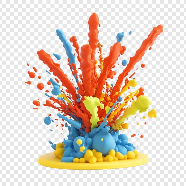 Kostenlose PSD lebendige farbexplosion ein 3d-rendering eines farbspritzes