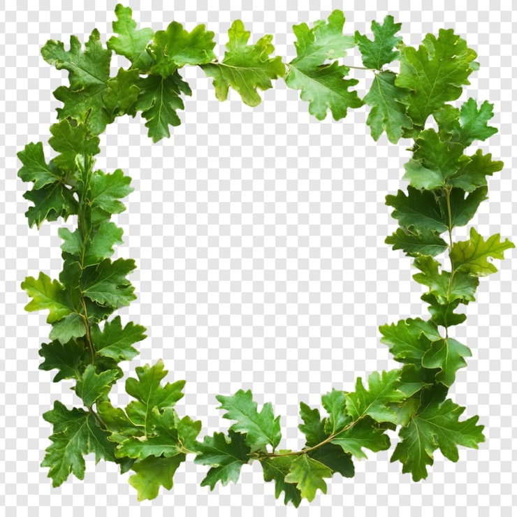 Kostenlose PSD lebendiges grünes eichenblatt rahmen naturen perfekte grenze