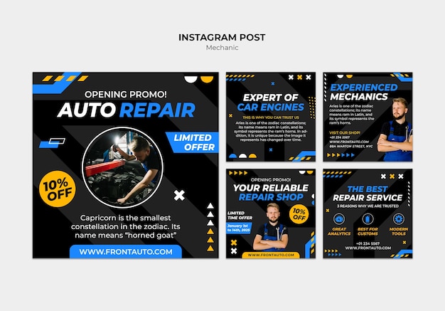 Kostenlose PSD mechanische instagram-post-vorlage-design