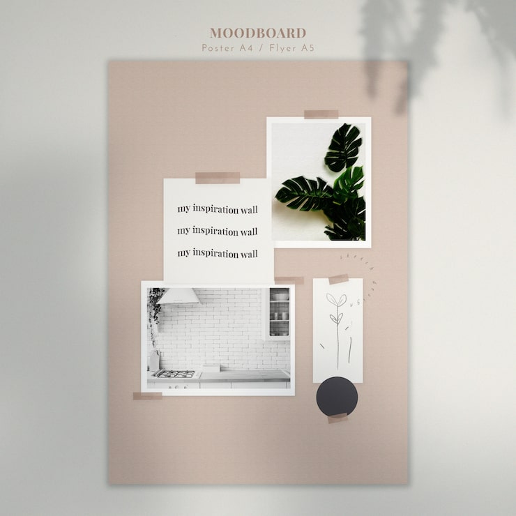 Kostenlose PSD moodboard mit hauptdekorationen