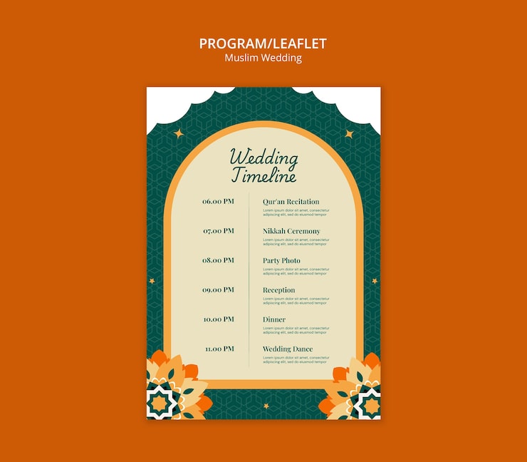 Kostenlose PSD muslimische hochzeitsvorlage