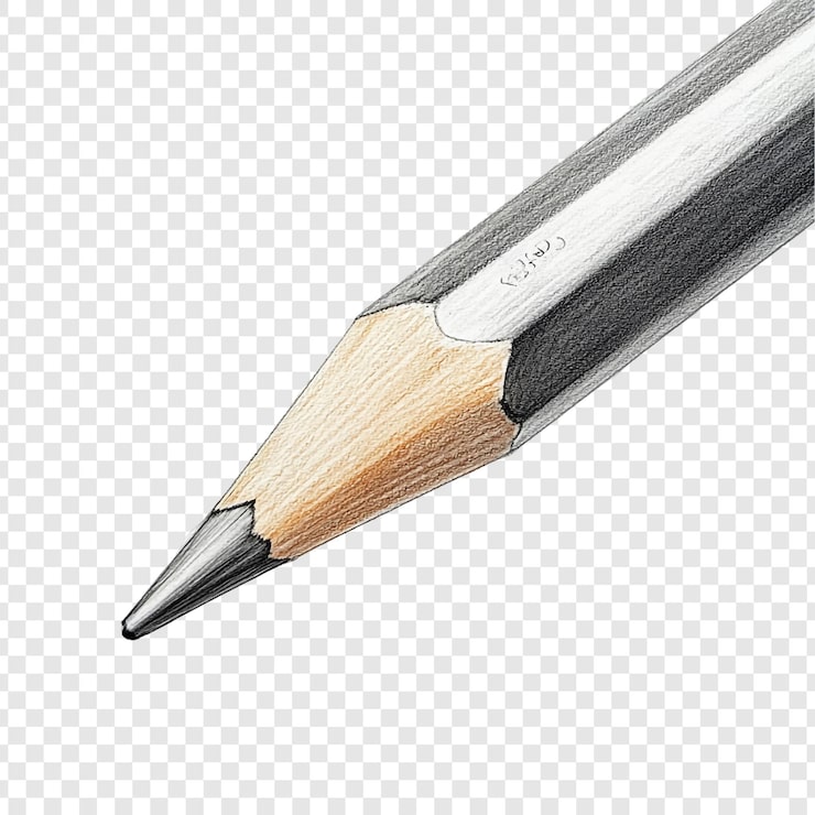 Kostenlose PSD nahaufnahme eines geschärften graphitstiftes