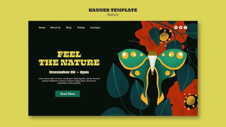 Kostenlose PSD natur-landing-page-vorlage