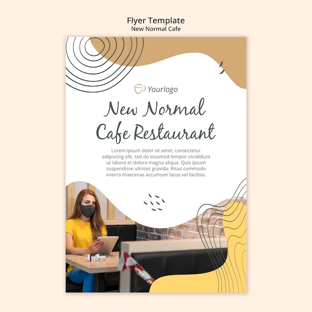 Kostenlose PSD neue normale cafe flyer vorlage