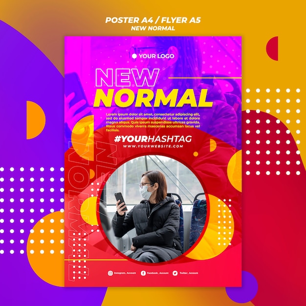 Kostenlose PSD neue normale plakatvorlage