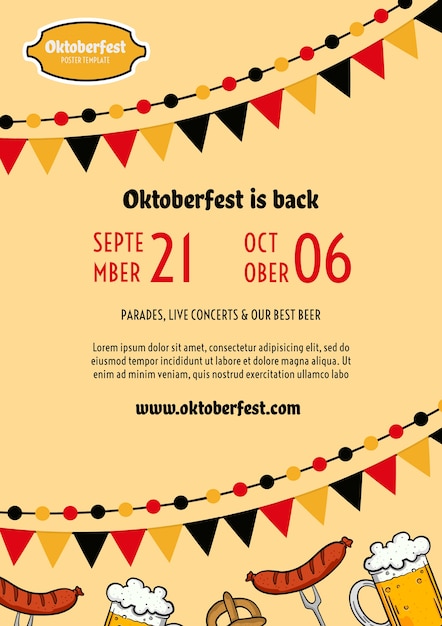 Kostenlose PSD oktoberfest flyer vorlage