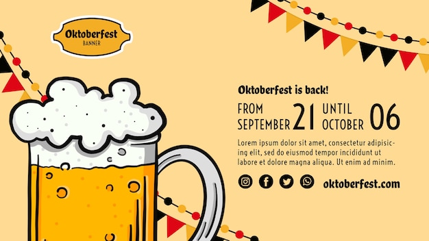 Kostenlose PSD oktoberfest flyer vorlage