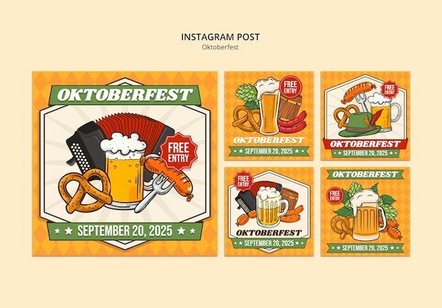 Kostenlose PSD oktoberfest instagram post vorlage