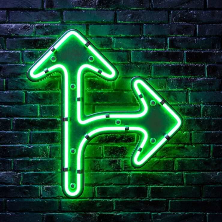 Kostenlose PSD pfeil-neon-ikonen-design