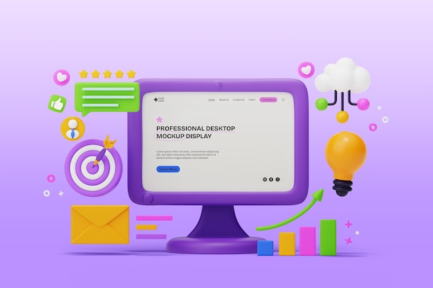 Kostenlose PSD professionelles desktop-mockup-display