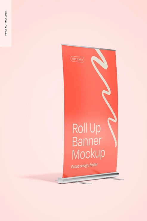 Kostenlose PSD roll-up-banner-mockup