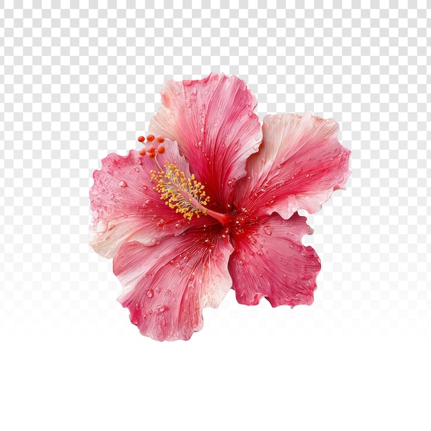Kostenlose PSD rosa hibiskusblüte mit wassertropfen
