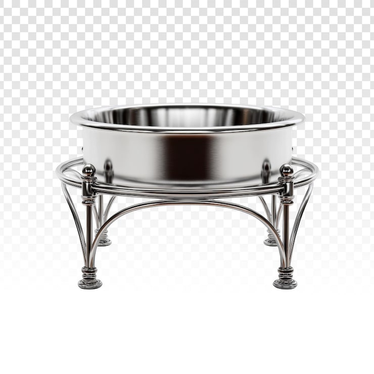 Kostenlose PSD silberner chafing dish auf verziertem ständer
