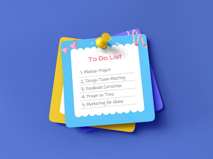 Kostenlose PSD sticky notepad mockup