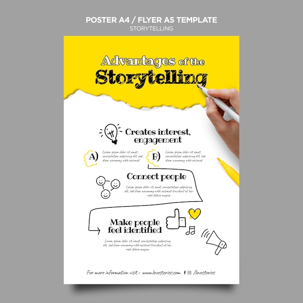Kostenlose PSD storytelling flyer vorlage