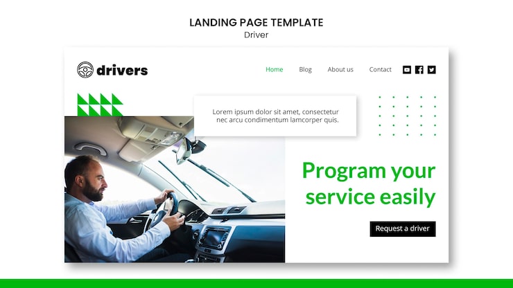 Kostenlose PSD treiber-landingpage