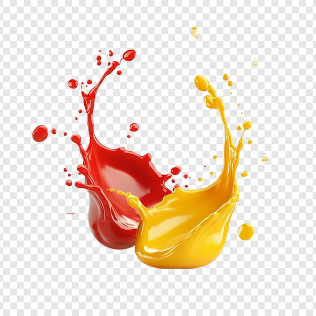 Kostenlose PSD vibrant red and yellow paint splatter ein dynamisches 3d-render