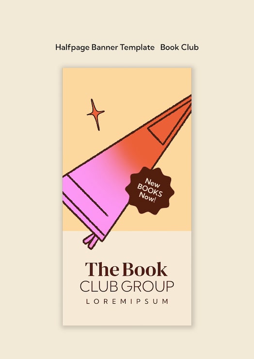 Kostenlose PSD vorlage für den buchclub
