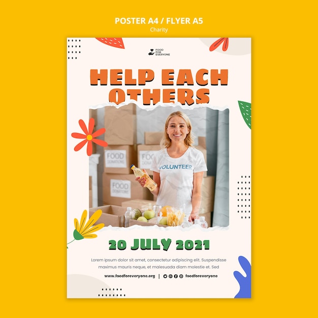 Kostenlose PSD vorlage für ein charity-design-plakat