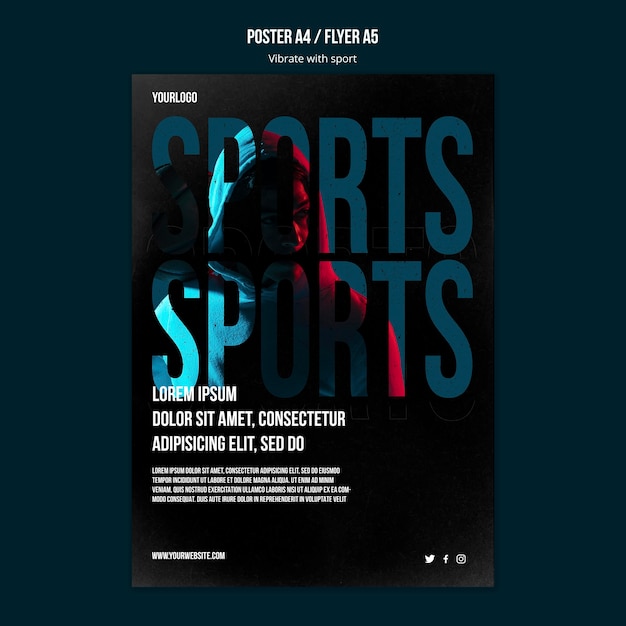 Kostenlose PSD vorlage für sportanzeigenplakate