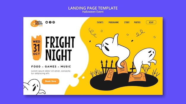 Kostenlose PSD webvorlage für halloween-feier
