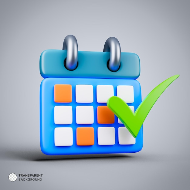 Kostenlose PSD zeitplan-erinnerungssymbol isolierte 3d-render-illustration