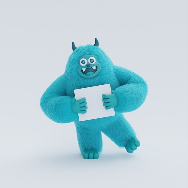 Gratis Foto 3d-rendering av yeti