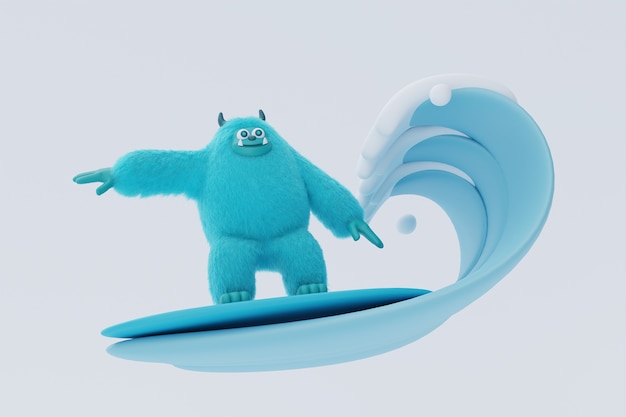 Gratis Foto 3d-rendering av yeti