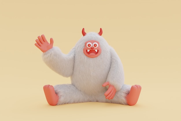 Gratis Foto 3d-rendering av yeti