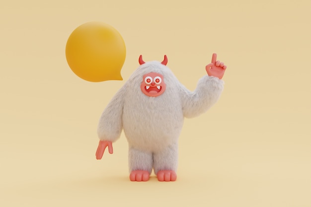 Gratis Foto 3d-rendering av yeti