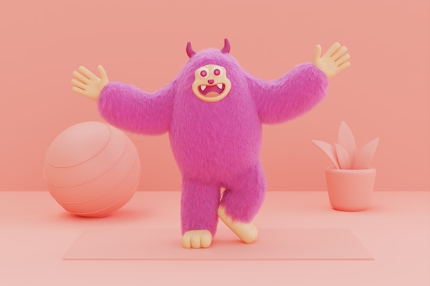 Gratis Foto 3d-rendering av yeti