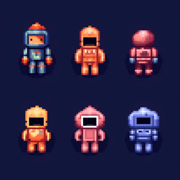 Gratis Foto 8-bits spillressurser for karakterer