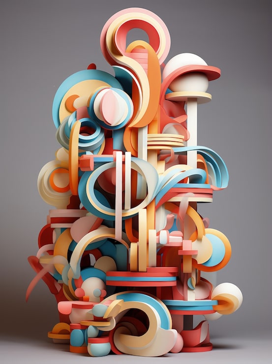 Gratis Foto abstrakt kunst laget av 3d geometriske former