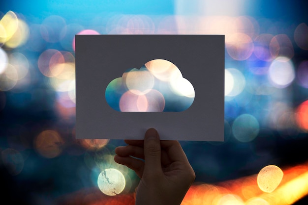 Gratis Foto cloud computing nettverkstilkobling perforert papir