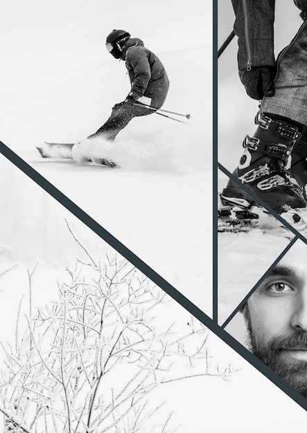 Gratis Foto collage-design for vintersport