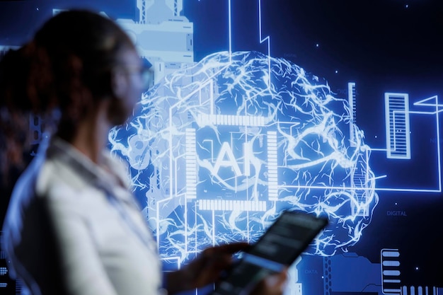 Gratis Foto dataforsker oppdaterer ai-systemer