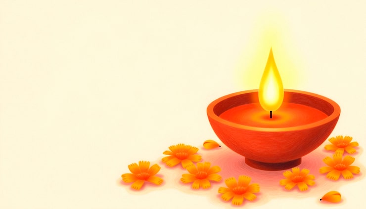 Gratis Foto diwali-feiring: oljelampe og blomsterdekorasjoner