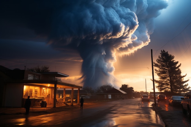 Gratis Foto ekstrem tornado nær hus