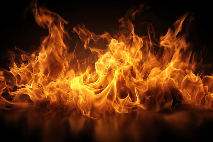 Gratis Foto flammer på svart bakgrunn, ai-generert