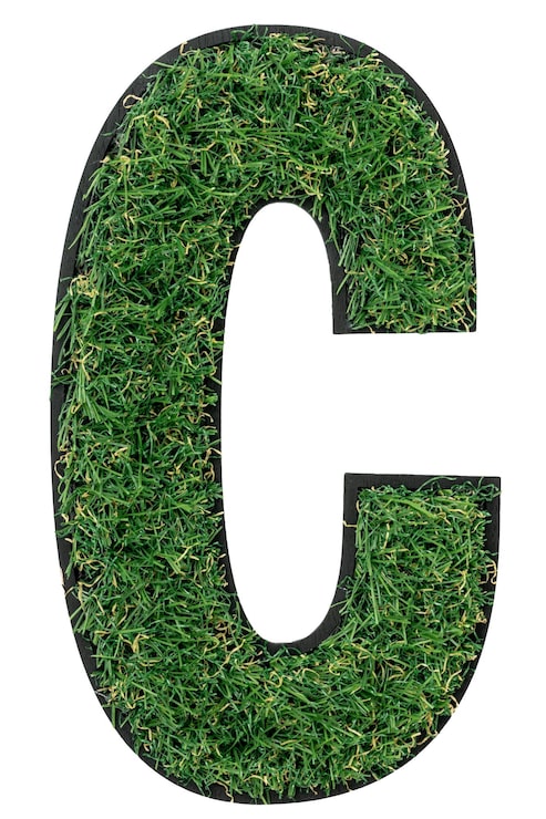 Gratis Foto gressbokstaven c alfabet d-design isolert transparent bakgrunn