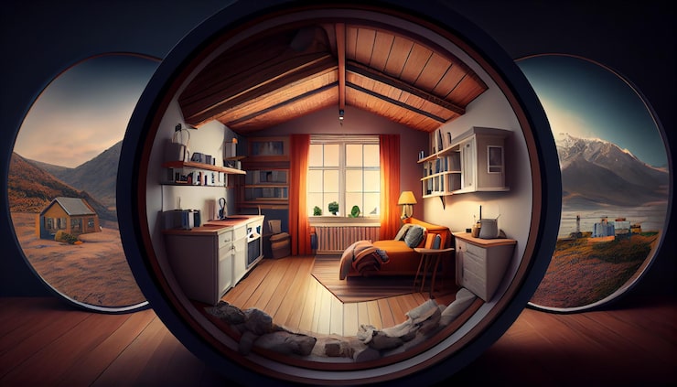 Gratis Foto hjemlig rom med moderne design tregulv generativ ai